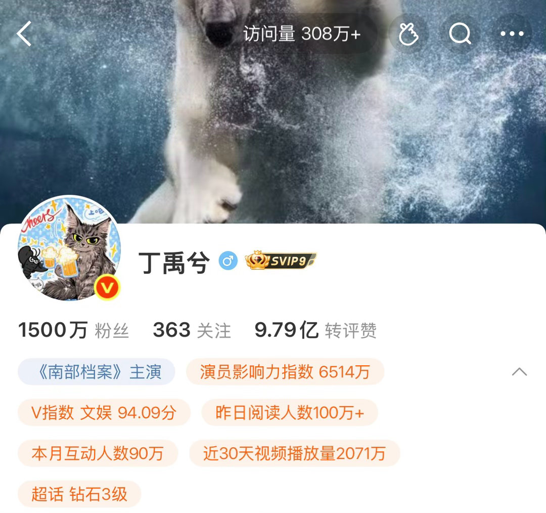 丁禹兮南部档案 1500w恭喜！从6,700w陪你到现在，真好。