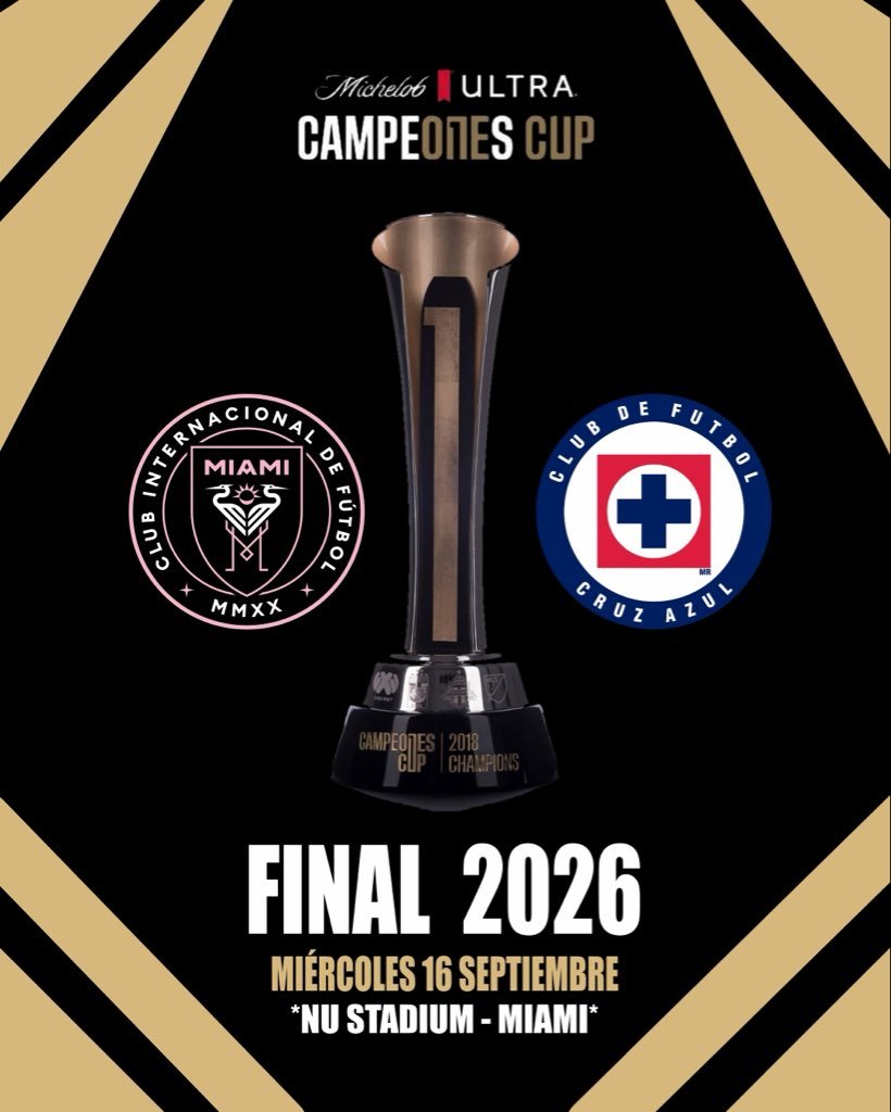 角逐“冠军中的冠军”，2026年冠军杯🏆✅ 迈阿密国际 🇺🇸 对阵墨西哥蓝