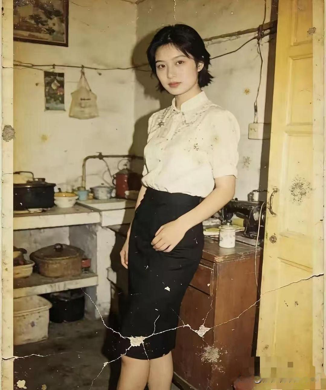 1987年的老照片，照片里的姑娘25岁。没有精致妆容，也没有美颜滤镜，简简单单的