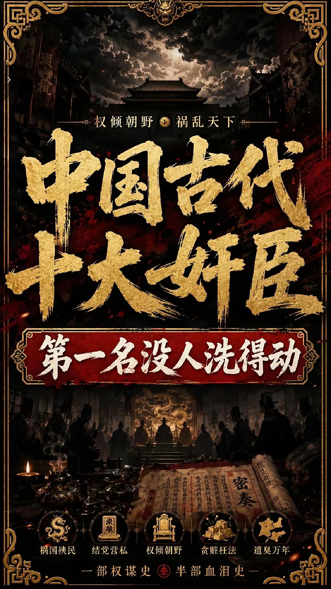 中国古代十大奸臣！怎么回事？这十个人我居然都认识，都听说过，难道真的是好事不出门