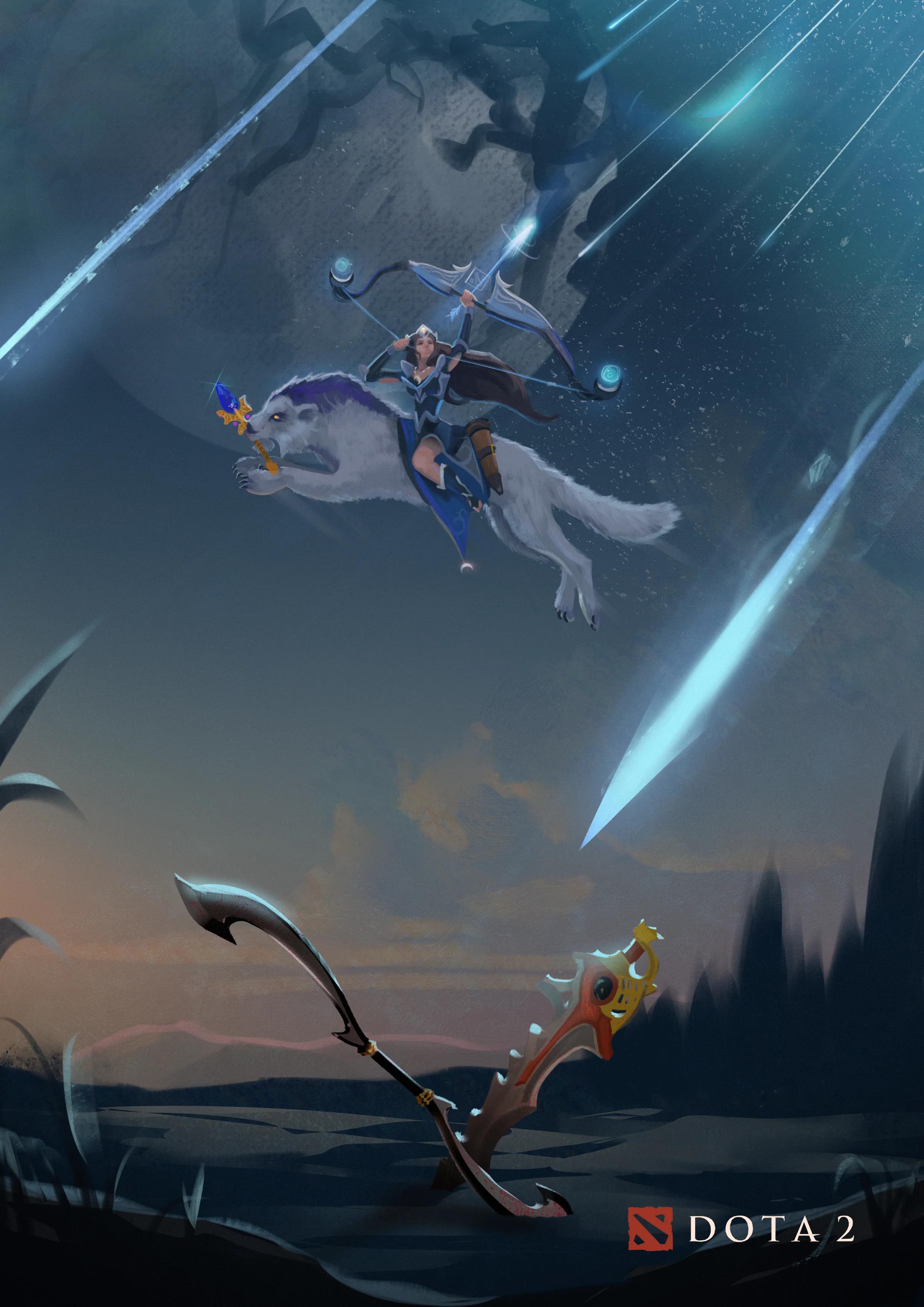 箭芒划破夜空，像是在追逐遥不可及的梦想dota2美图dota2DOTA2[超话]
