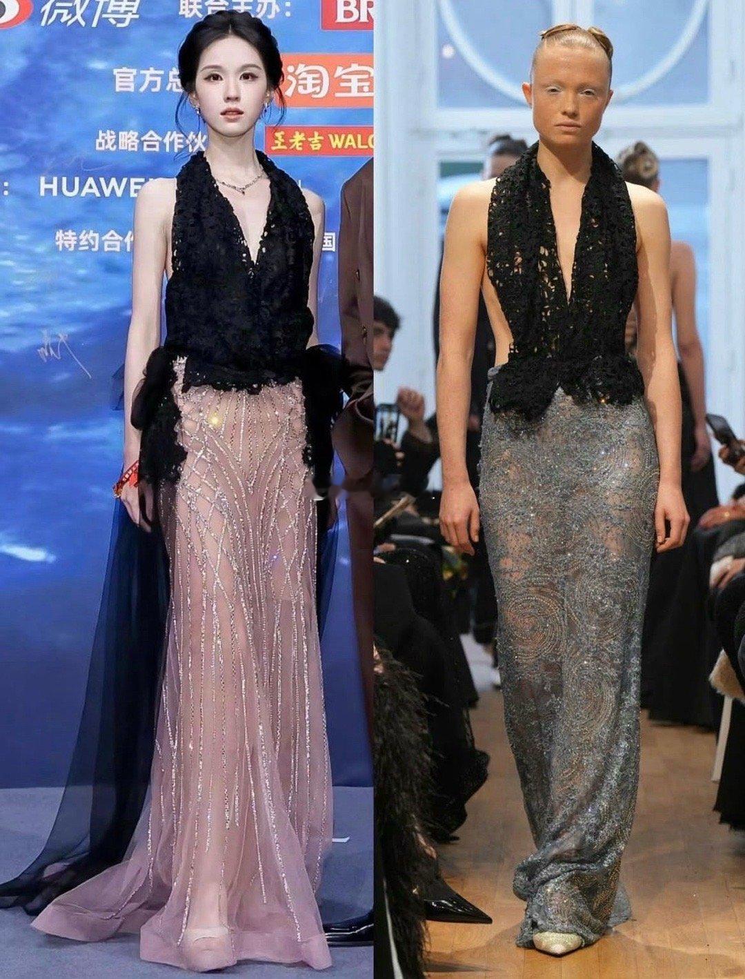 抓马的微博之夜高定第二波来了，看看谁走赢了模特，高定的驾驭力也是天赋之一！杨幂T