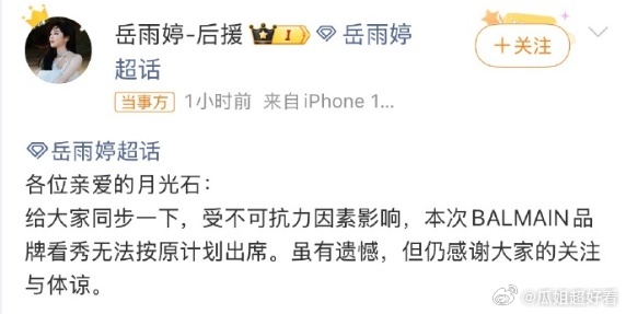 短国头部女演员岳雨婷（《美人辞嫁》、《月满西楼》的女主）已经到了法国，但是后援会