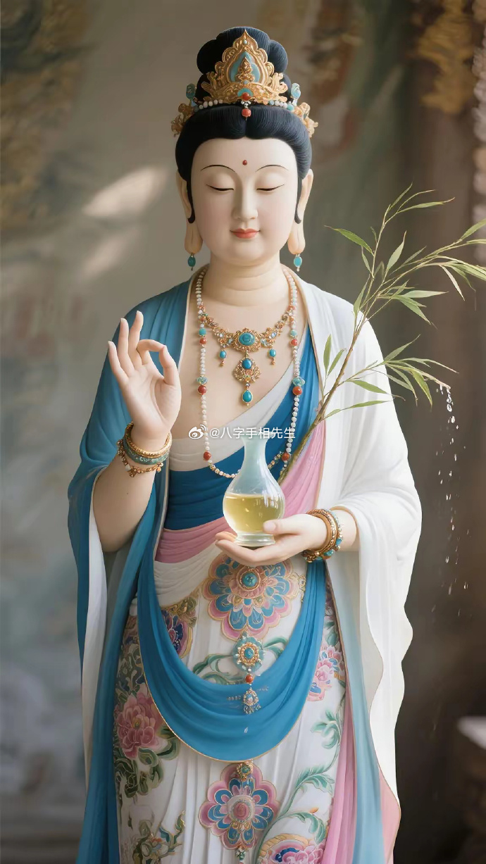 刷到这张观音像，说明咱们缘分不浅！​留句“百事百顺”，观音菩萨保佑你。 ​ ​​
