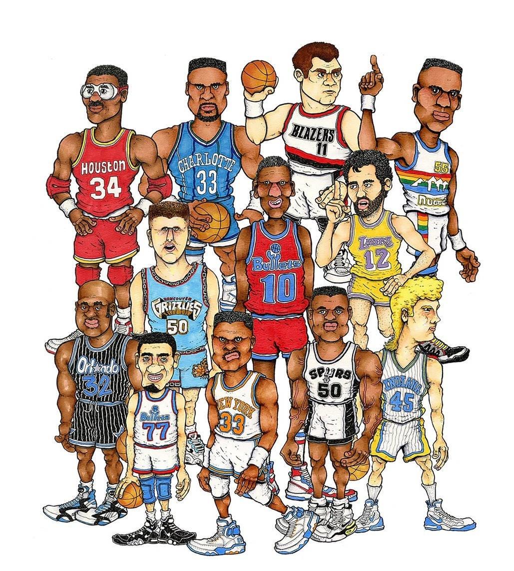 篮天下 九十年代的NBA巨人们~Images via Adam Ballinge