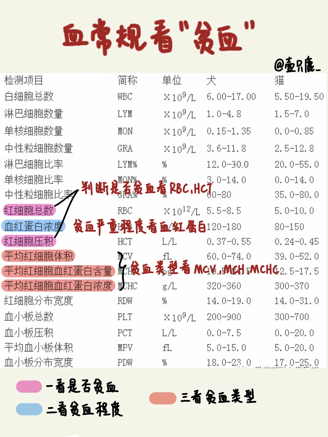 学习笔记｜贫血化验单解读👆