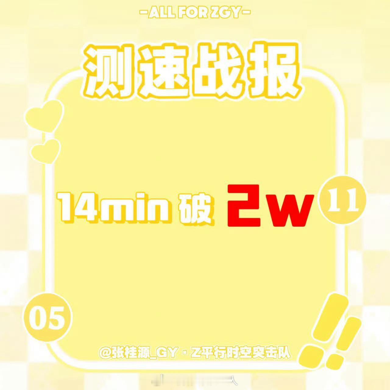 张桂源家测速战报：4分钟破1万 / 14分钟破2万 
