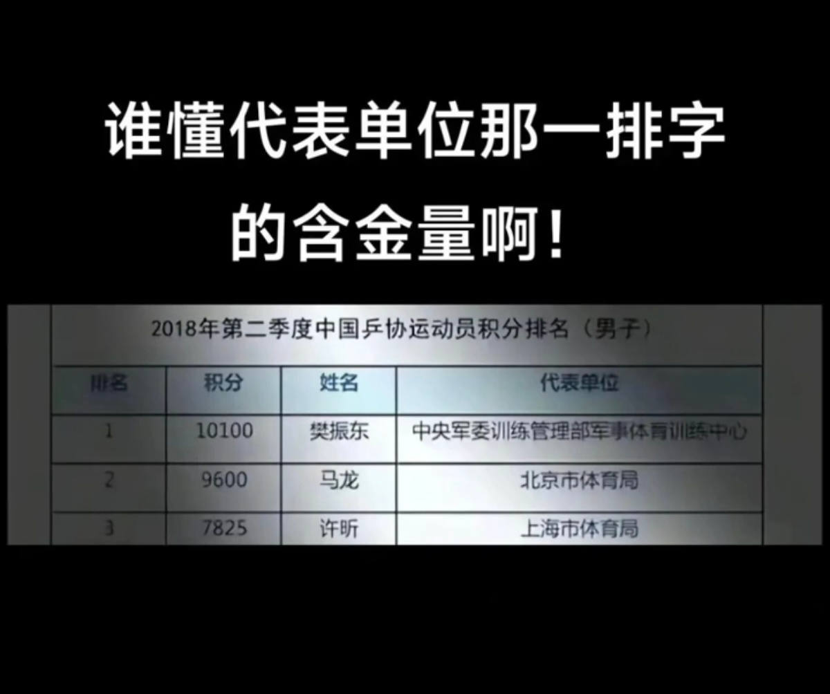 谁懂樊振东代表单位那一排字的含金量啊！ 