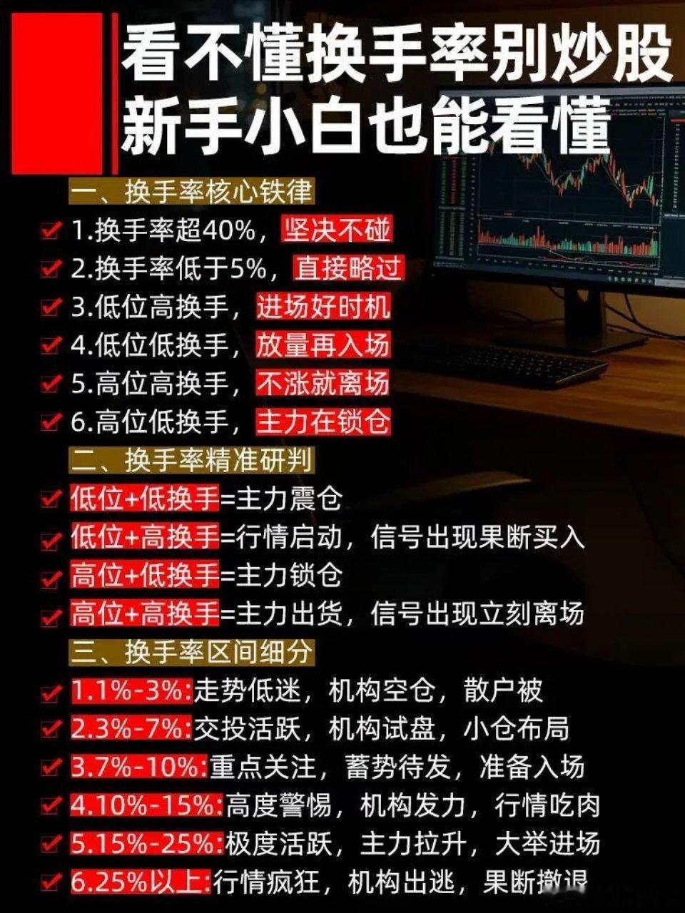 看不懂换手率就别炒股，新手小白也能看懂！ 