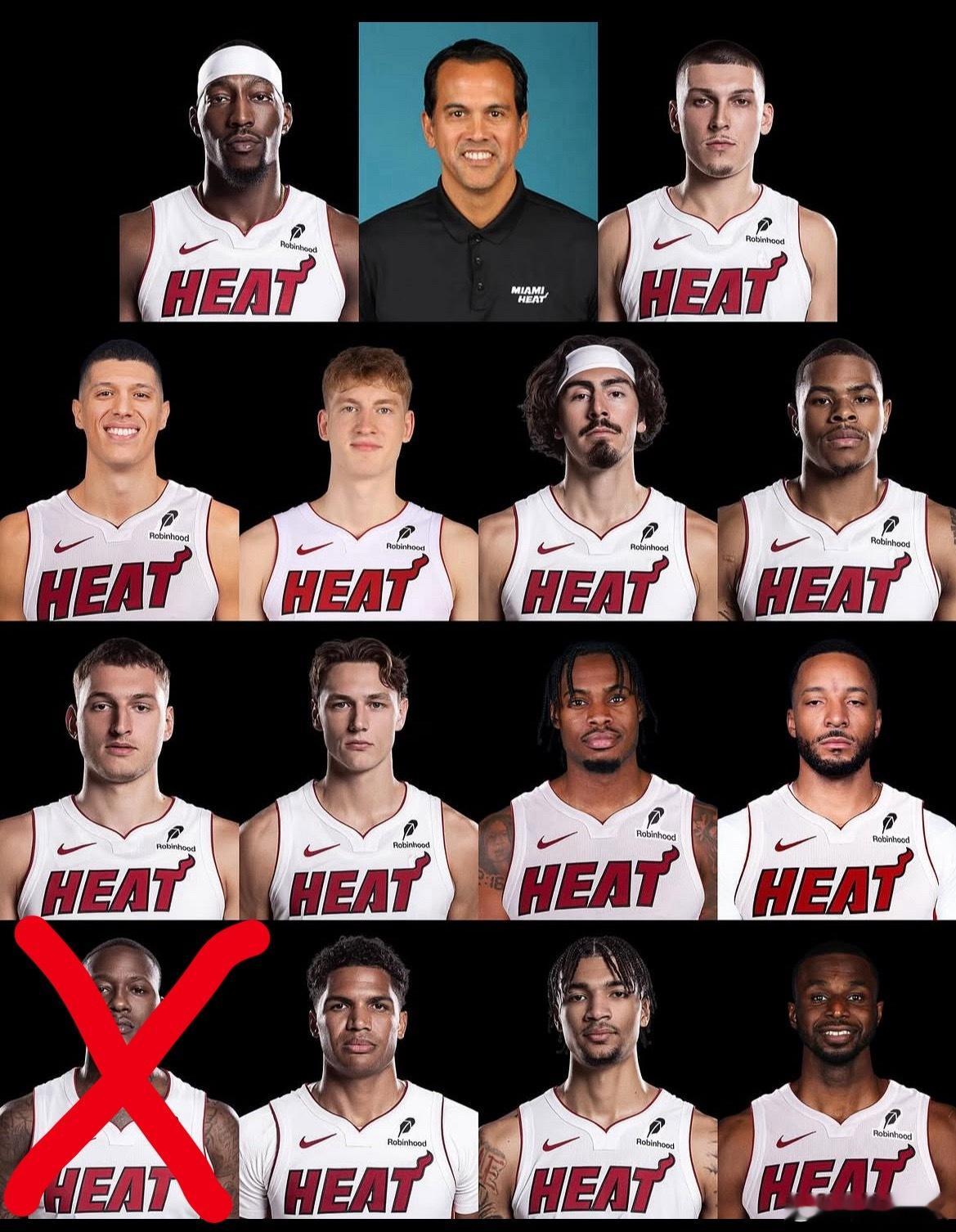 热火赛季评分（基于整体表现 + 预期 + 出勤）阿德巴约：A希罗：C+鲍威尔：B