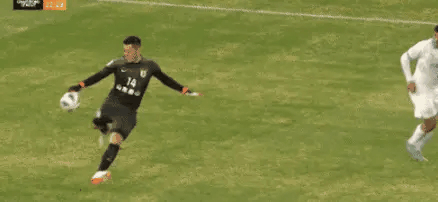 亚冠赛场上再现停球三米远，中国球员的基本功确实太差了！
吴兴涵接王大雷开出的门球