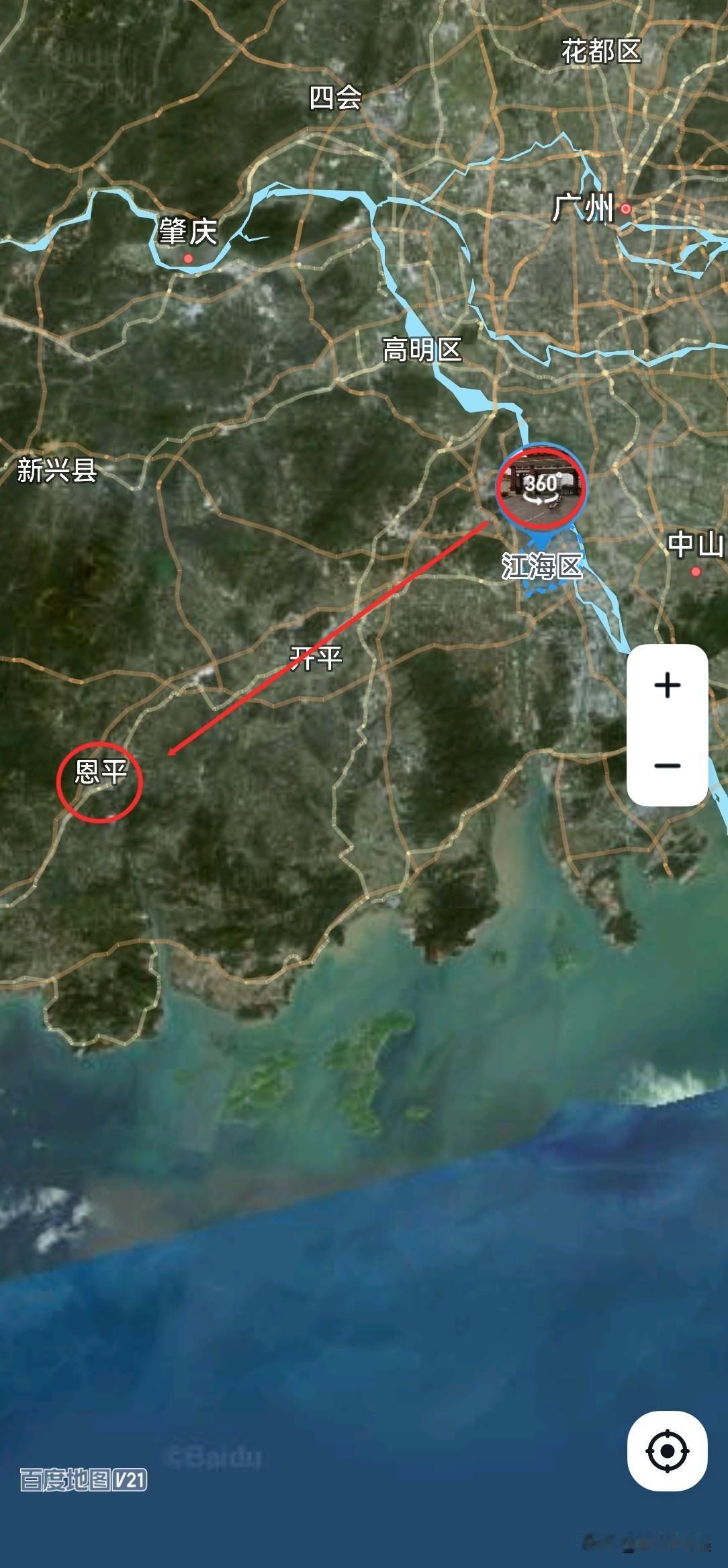 江门市，从江海区组织1到恩平市2是拔提用重吗？
江海区，总面积109平方公里，下