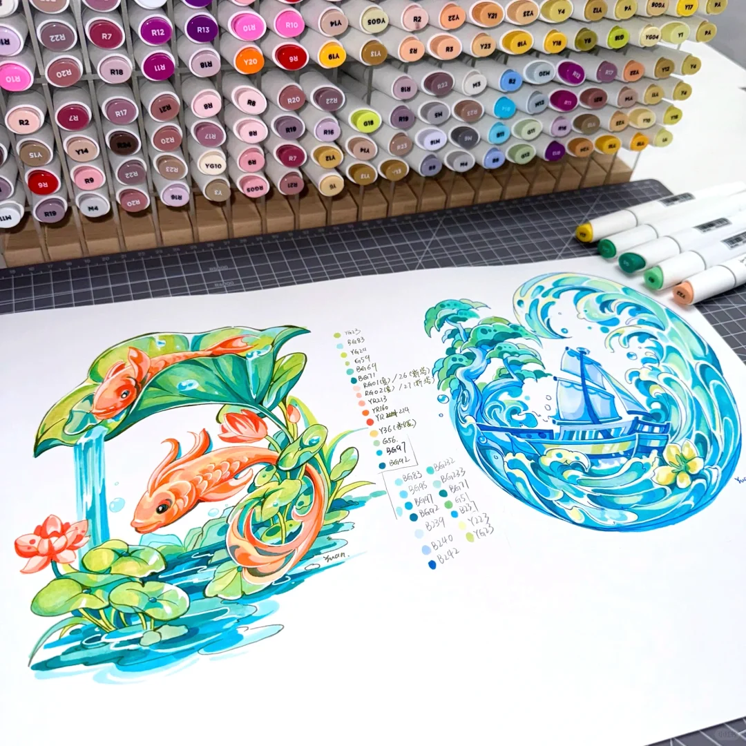 喜欢的别划走！马克笔手绘创意组合学起来！