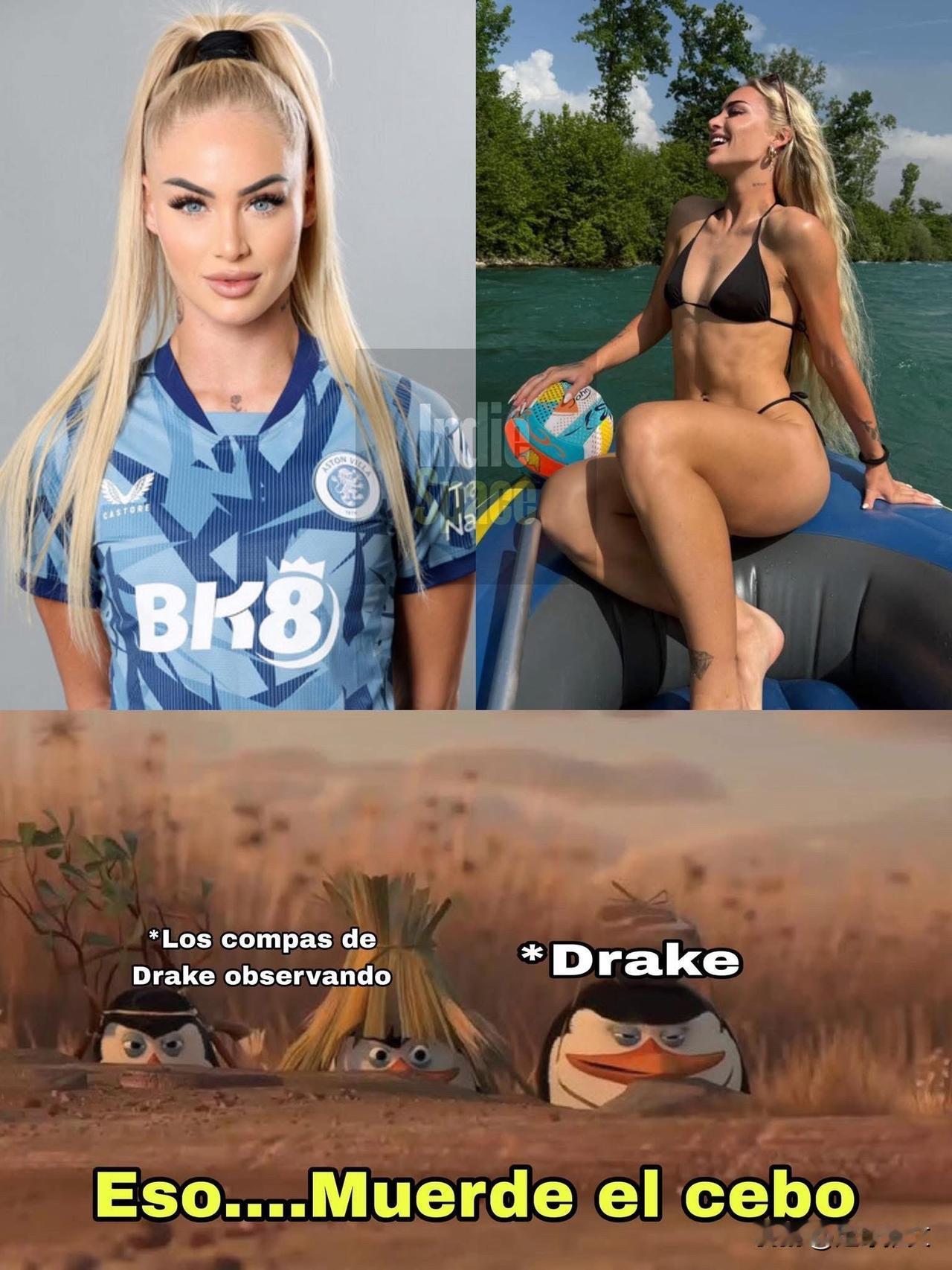 德雷克对瑞士女足球员阿丽莎·莱曼的“暖心举动”。

阿丽莎：“有一天，我收到一条