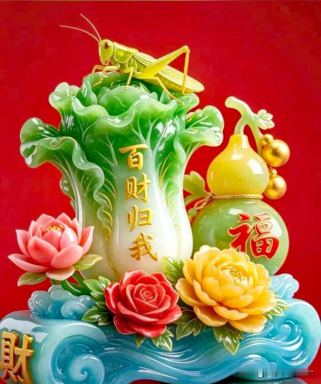百财汇聚家门旺，
万福常临事业兴。