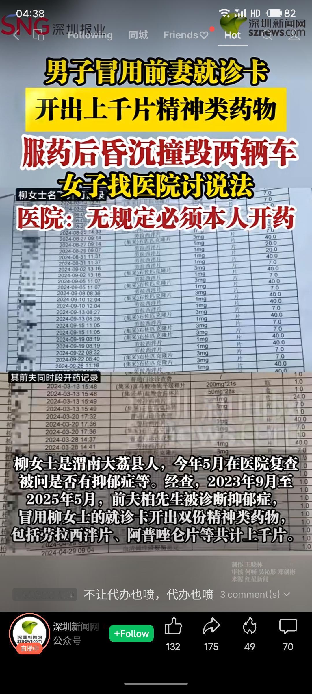 据报道，一男子冒用前妻就诊卡开出上千片精神类药物，服药后昏沉驾车致两车损毁。女方