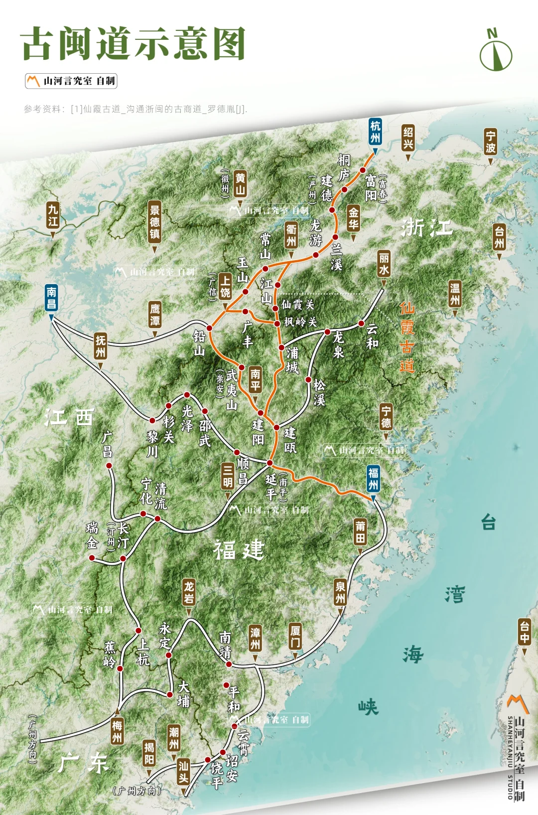 这可能是全网最美的古闽道地图！