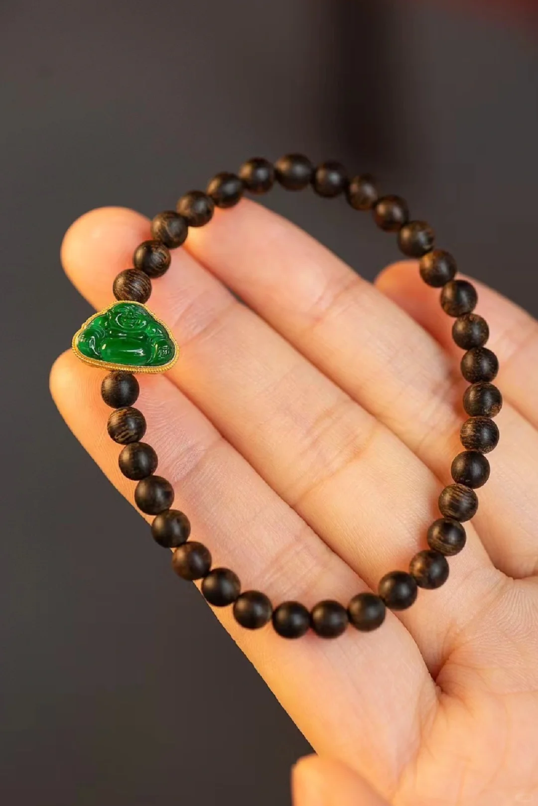 翡翠沉香，弥勒佛🙏女人都爱的手串