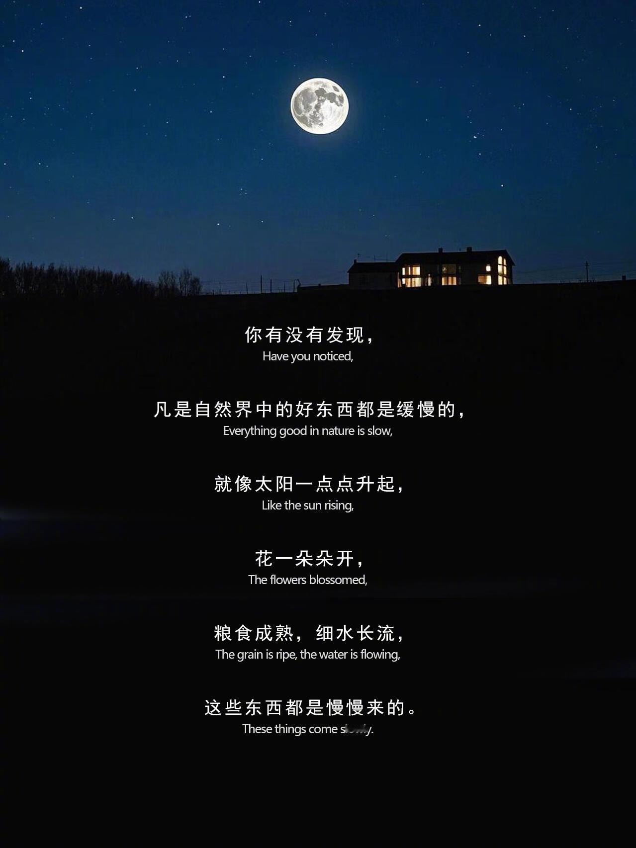 好东西都是缓慢的你有没有发现，凡是自然界中的好东西都是缓慢的，就像太阳一点点升起