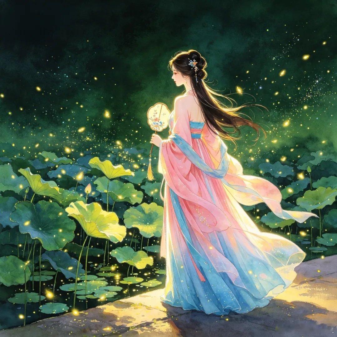 绝美粉色系古风美人头像 