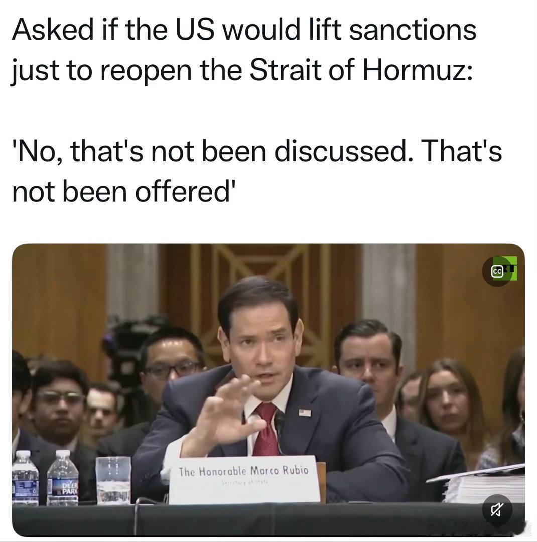 国务卿在国会听证，谈到伊朗：“战争已经结束”“伊朗海军已沉底”美国没有用“解冻资