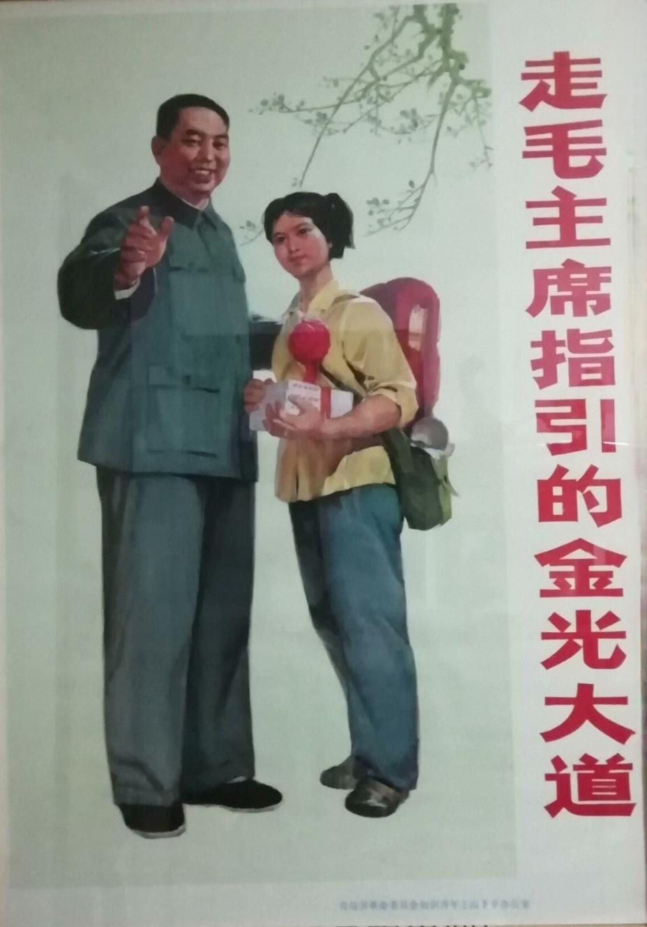 ＃红色文化＃
宣传画欣赏：
   《走毛主席指引的金光大道》