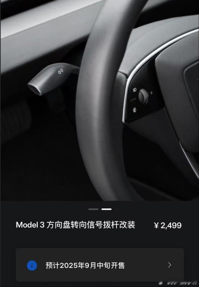 特斯拉 Model 3 今天上线转向拨杆改装据说是针对上海的，这点我能理解但为什
