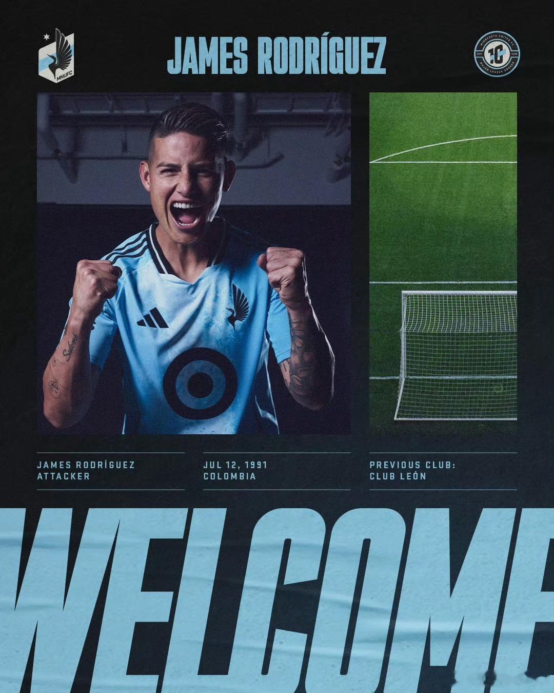 转战美职联！官方：34岁J罗加盟明尼苏达联美职联球队明尼苏达联官方消息，与34岁