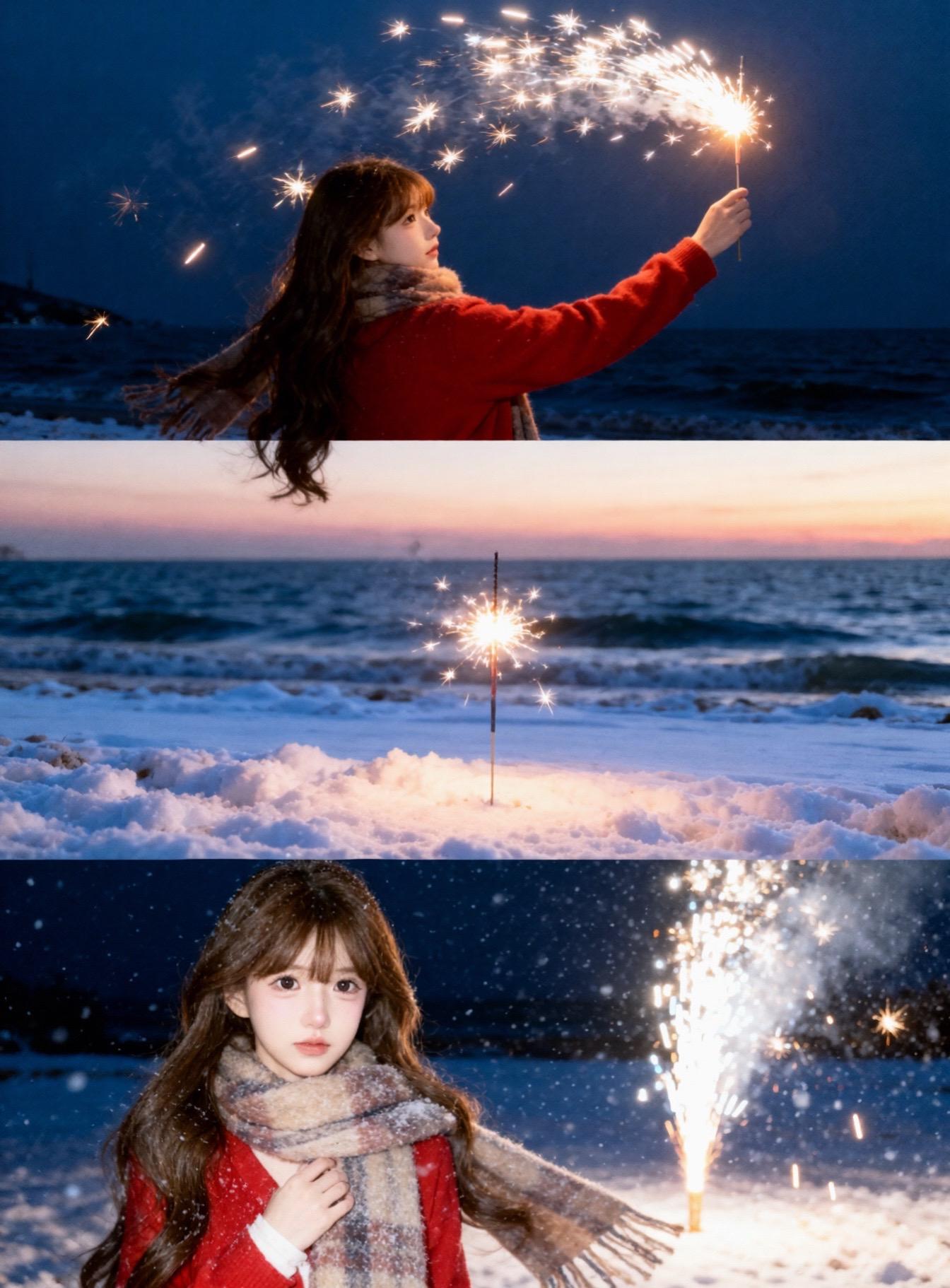 幸福就在烟花你我当下 🩵🎆  预制一下跨年的朋友圈~ 不用出门就可...