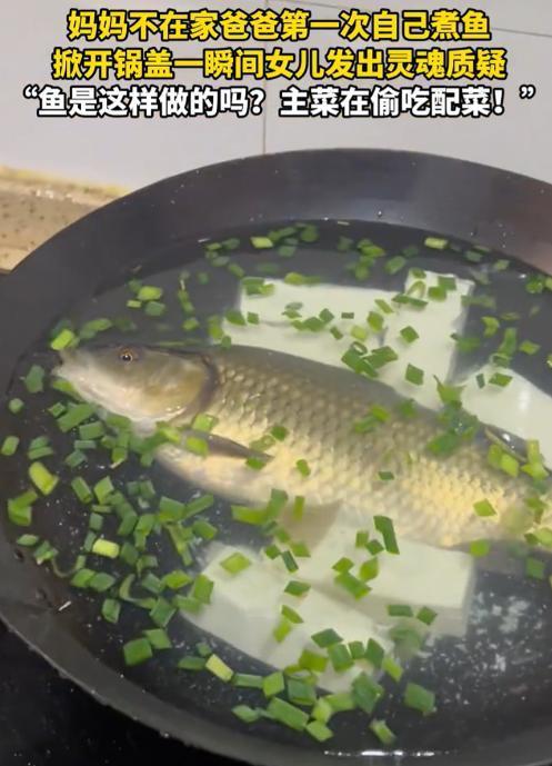 “一个敢问，一个敢答！”浙江，妈妈没在家，爸爸第一次下厨给女儿煮鱼吃，万万没想到