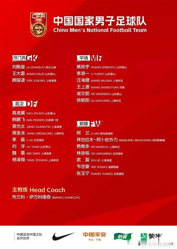 【国足集训新名单公布，韦世豪回归】10月3日，国足将公布新一期大名单，为10月份