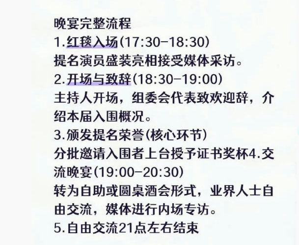 白玉兰提名晚宴不直播白玉兰提名晚宴不直播，还是期待官方发图吧 