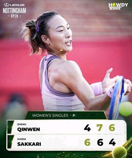 郑钦文苦战三盘逆转6号种子，取得2026草地赛季首胜。WTA250诺丁汉站女单首