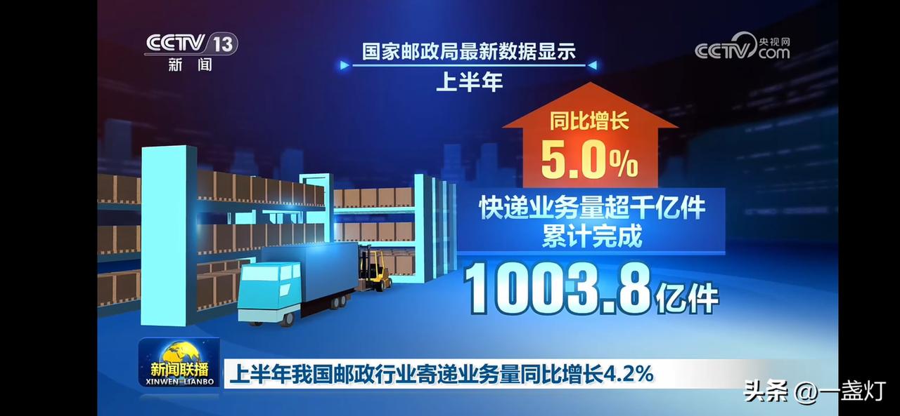 2022年上半年快递业增长5.0%，累计完成1003.8亿件！