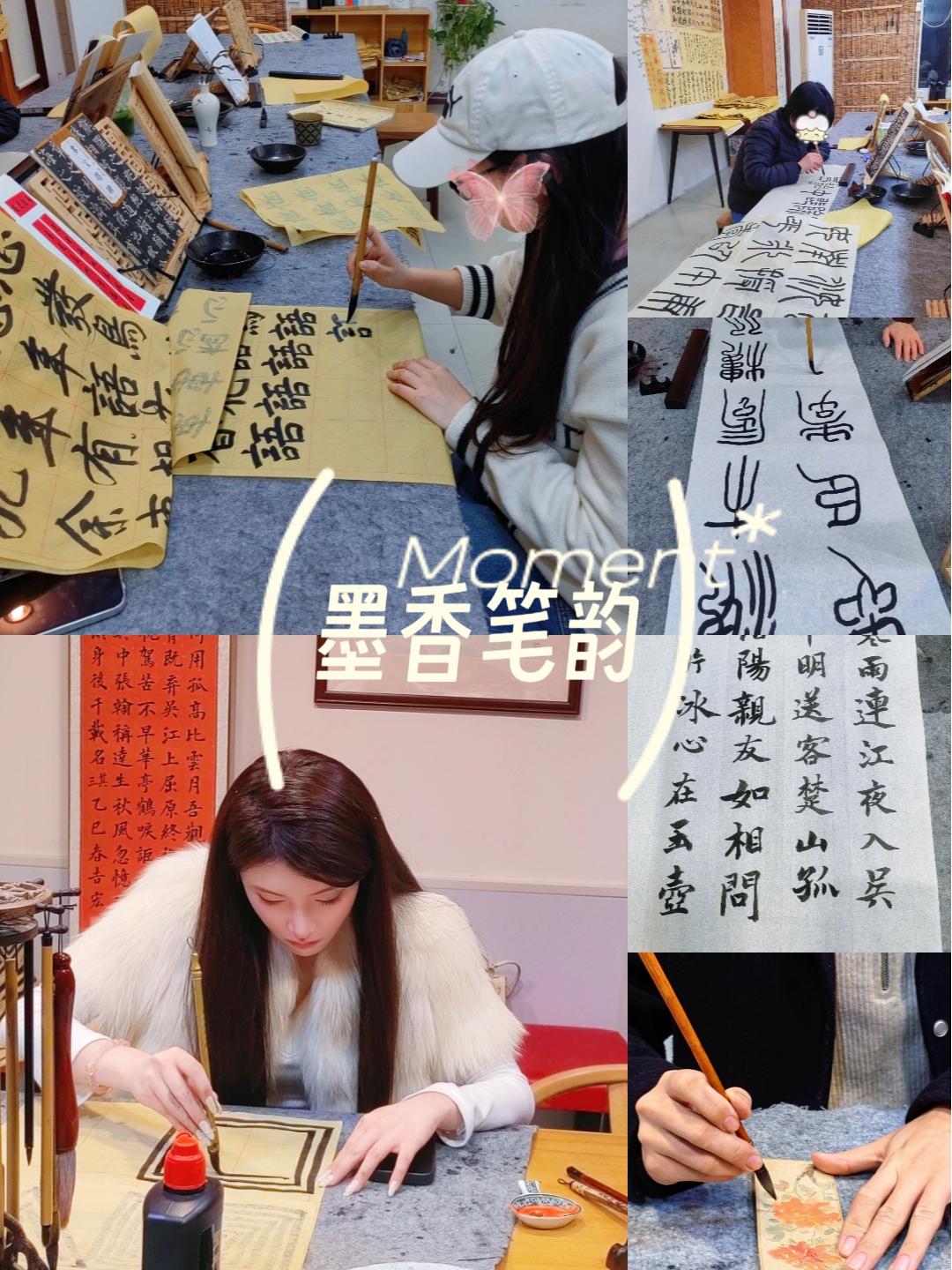 过年的脚步越来越近，教室里依旧墨香袅袅。
能在佳节里还坚持写字画画的人，心里一定