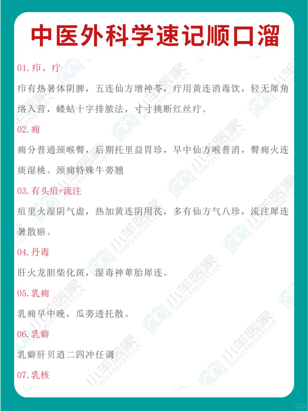 当你觉得外科学难时，一定没背过这个顺口溜
