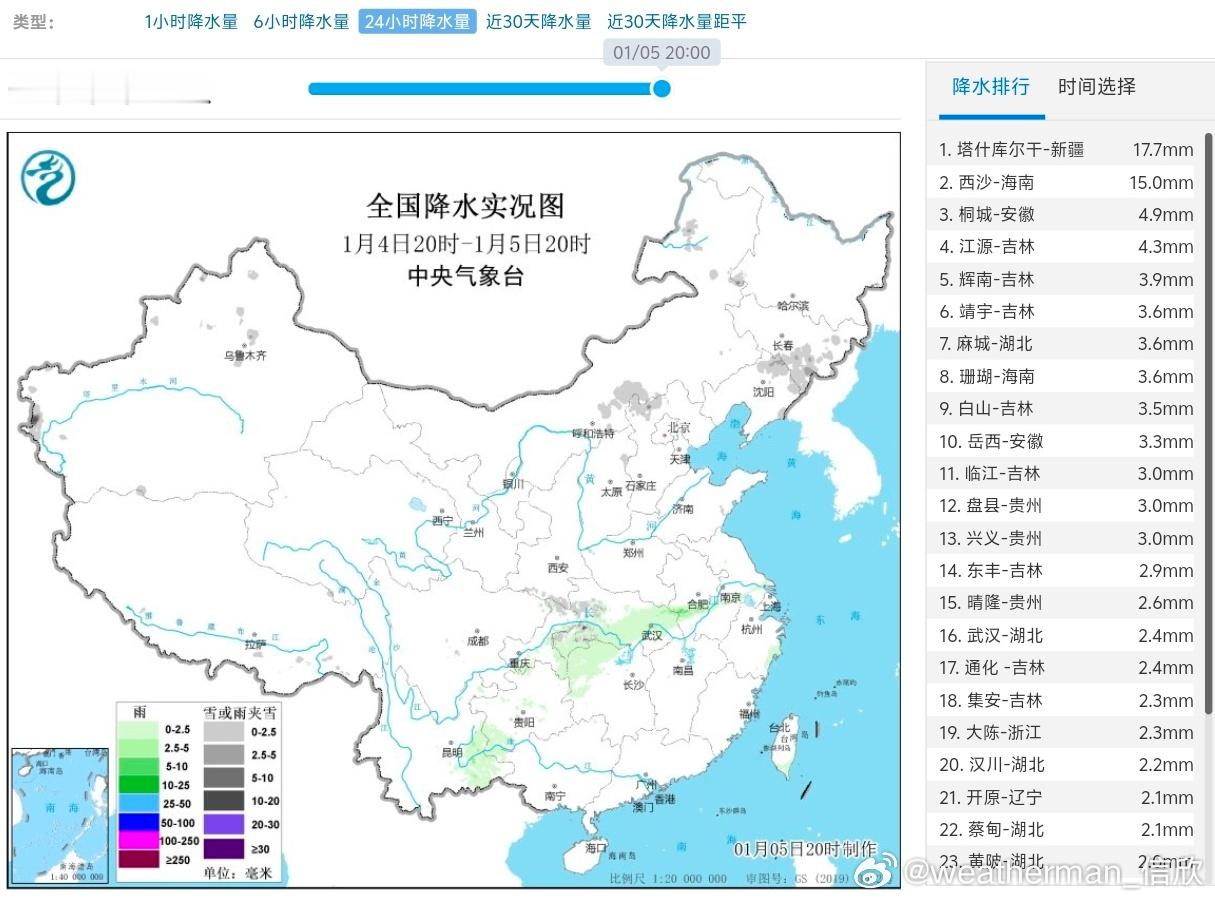 【雨雪】昨晚到今天，新疆西南部塔什库尔干出现暴雪，17.7毫米降雪量（化成水）创