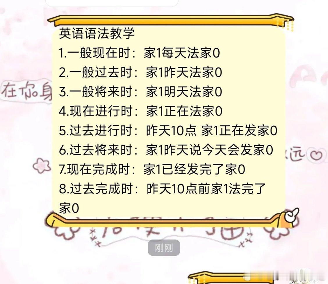 大妈 发我的英语时态语态教学，你们说大妈能是什么正经人吗？ 