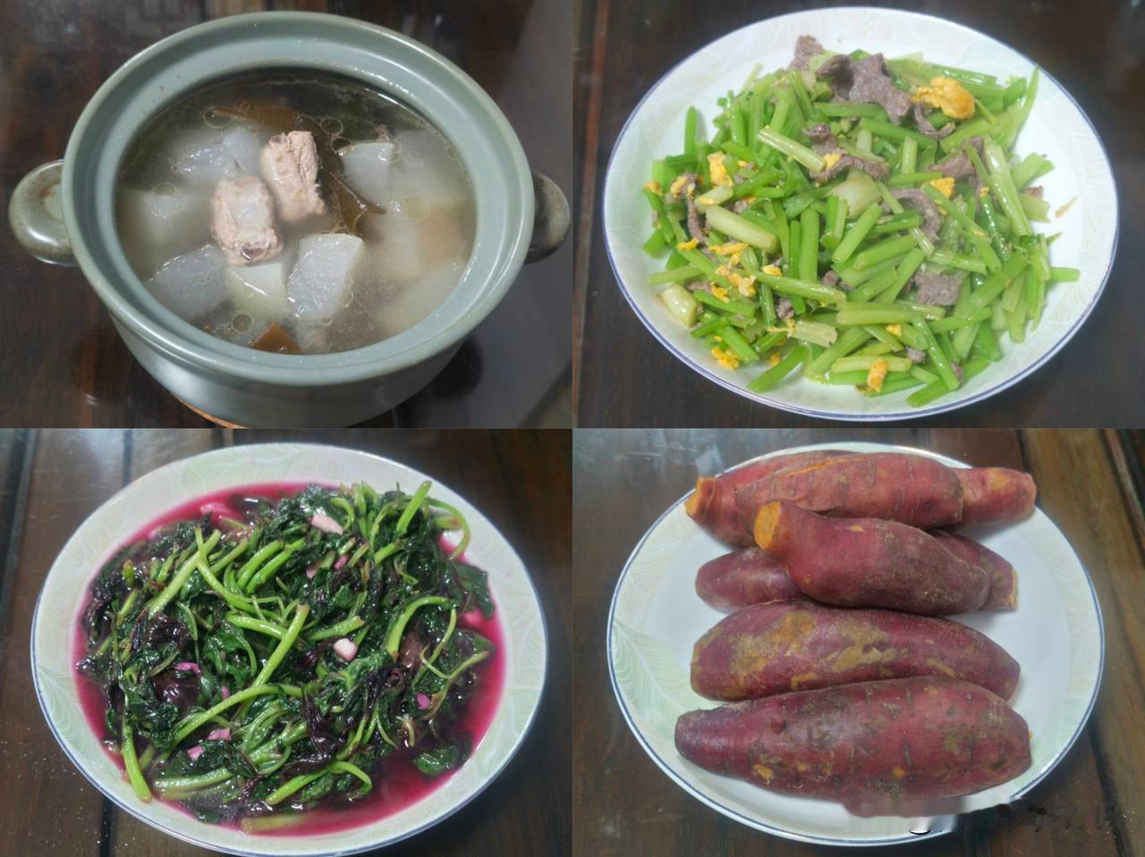 晚餐分享

南京今天天气晴好，最高温度33℃，湿度偏高，体感闷热，在家需开空调。