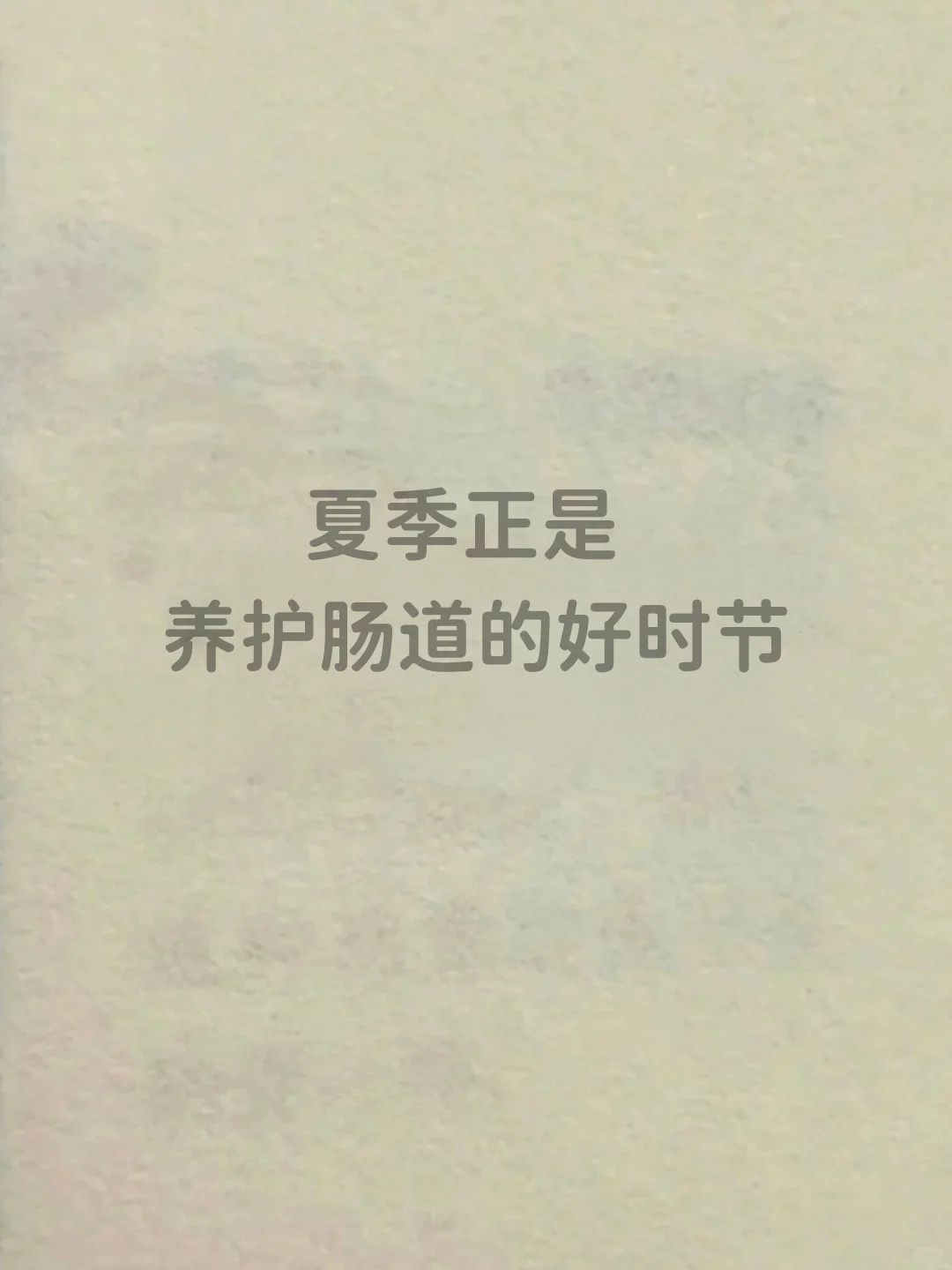 夏季正是养护脾胃的好时节