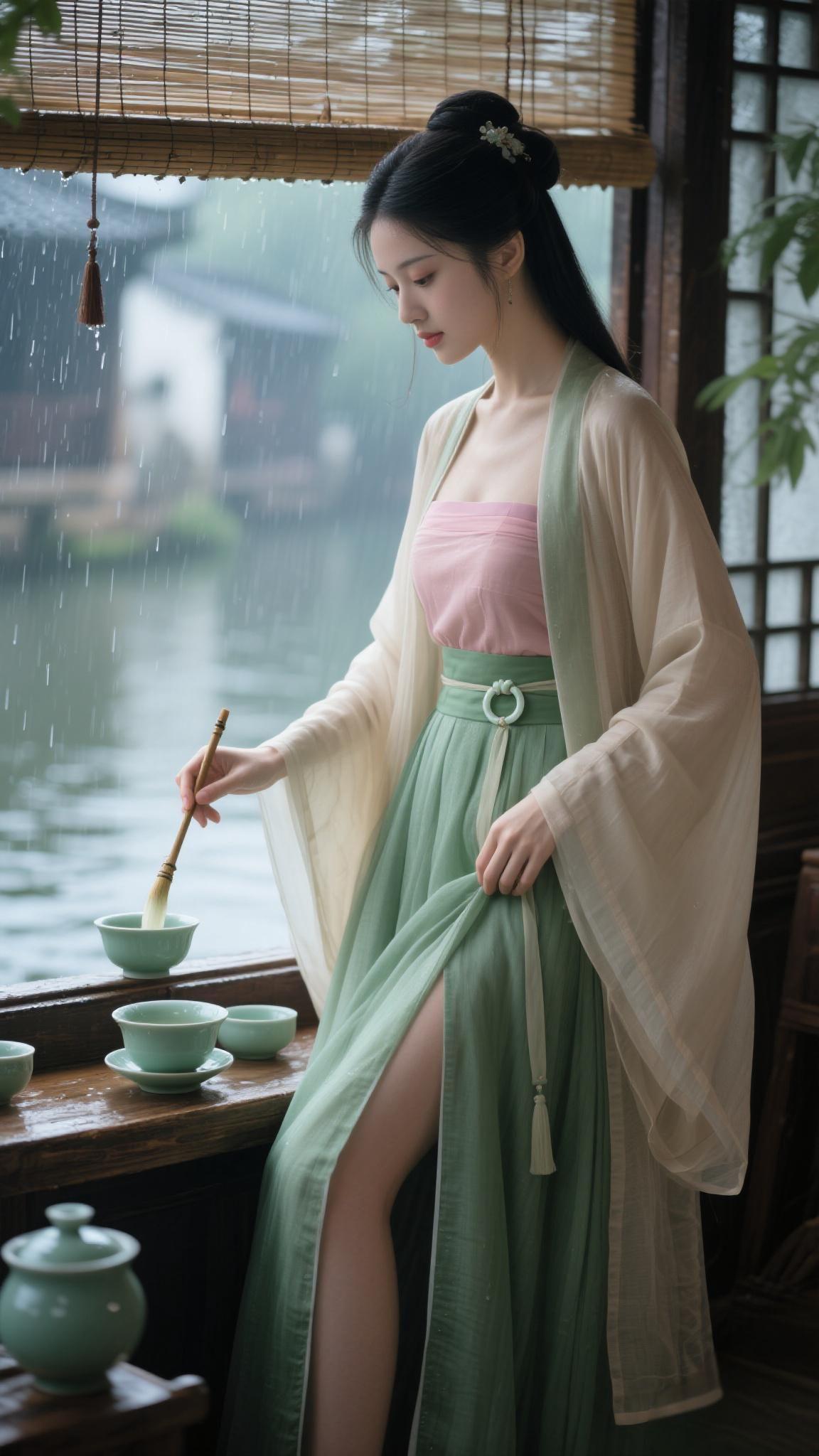 秀出新国风 林雨古韵 古风摄影 ai美女