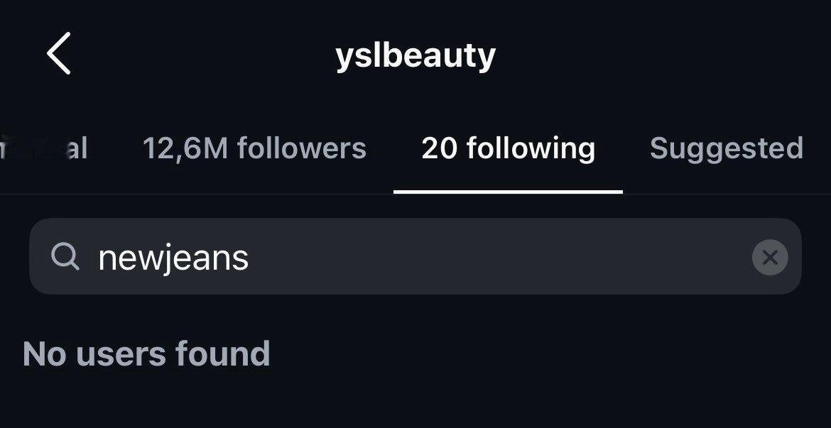 yslbeauty 取关了 Newjeans 官方账号太好了