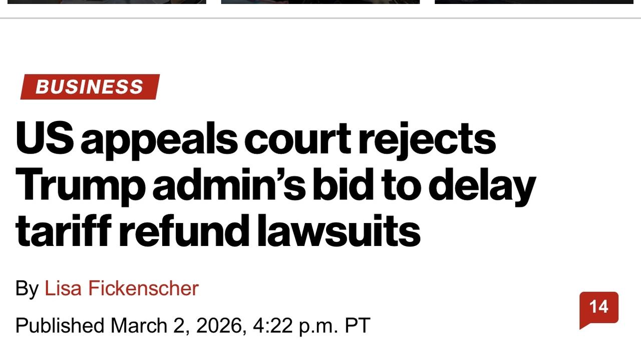 美国上诉法院驳回特朗普政府推迟关税退税诉讼的请求

当地时间周一，美国上诉法院驳
