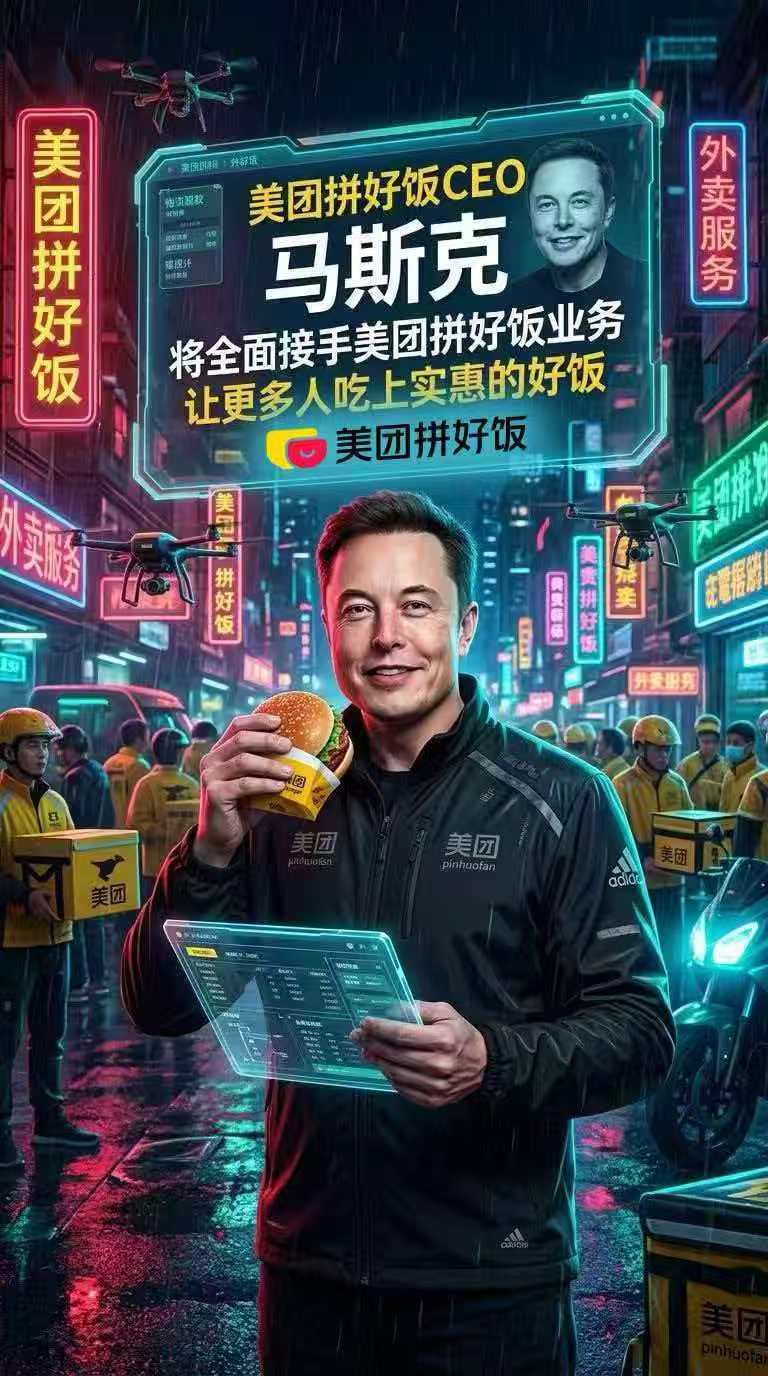 马斯克疑似出任拼好饭CEO 哈哈，看来马总深谙“饭量决定工作量”的道理，悄悄把拼
