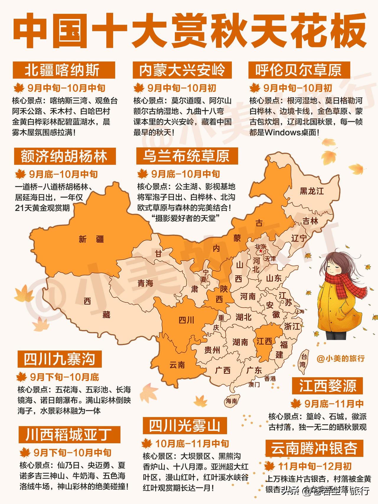 秋光已至！国内十大赏秋天花板🍁层林尽染，定格秋日浪漫画卷赏红叶路线