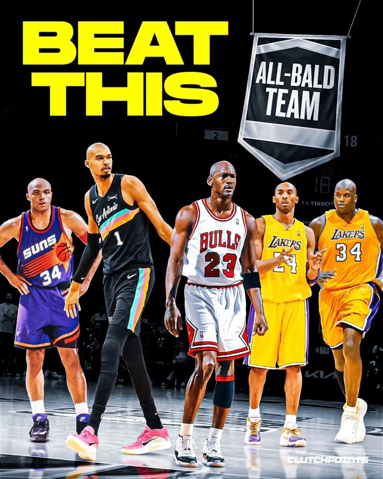 篮天下 NBA历史最强光头阵容，几个冠军起步？Image via clutchp