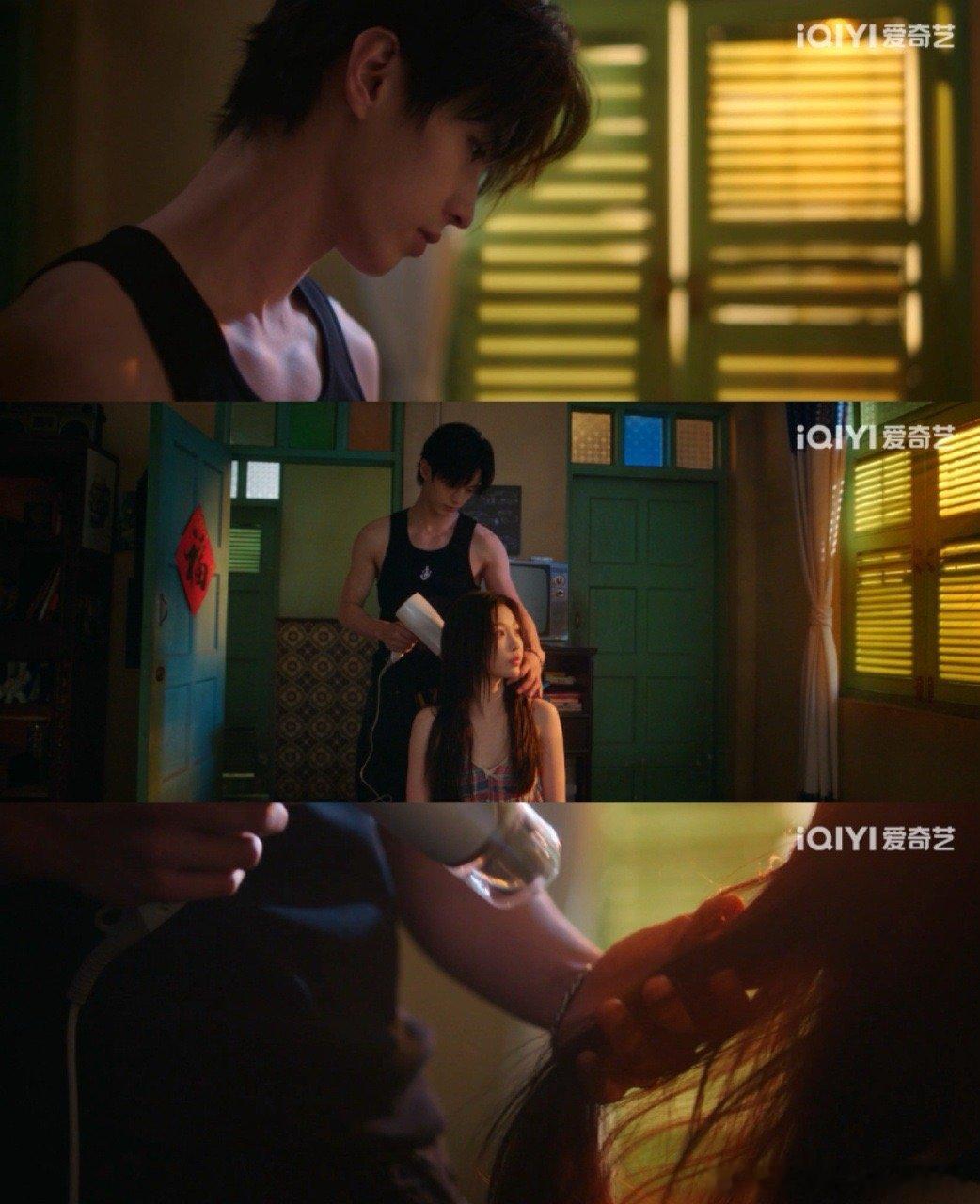 终于吃到了内娱现偶的细节糖靳朝也太有魅力了吧，真的好细心，先试温度再吹头发这一幕