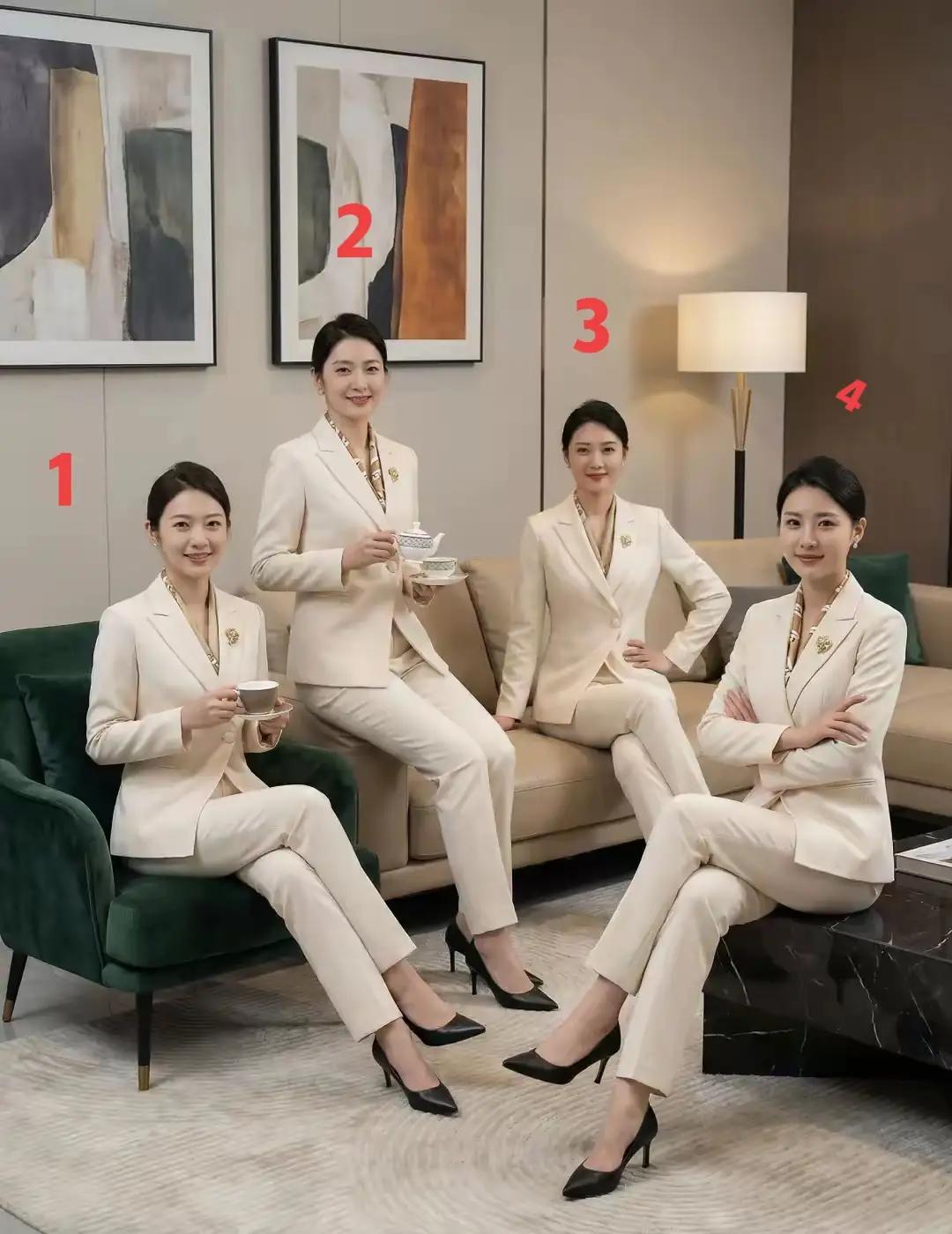 四个美女都漂亮到无法挑出毛病来，你说咋选嘛？
身材一样苗条精准端庄，皮肤一样白皙