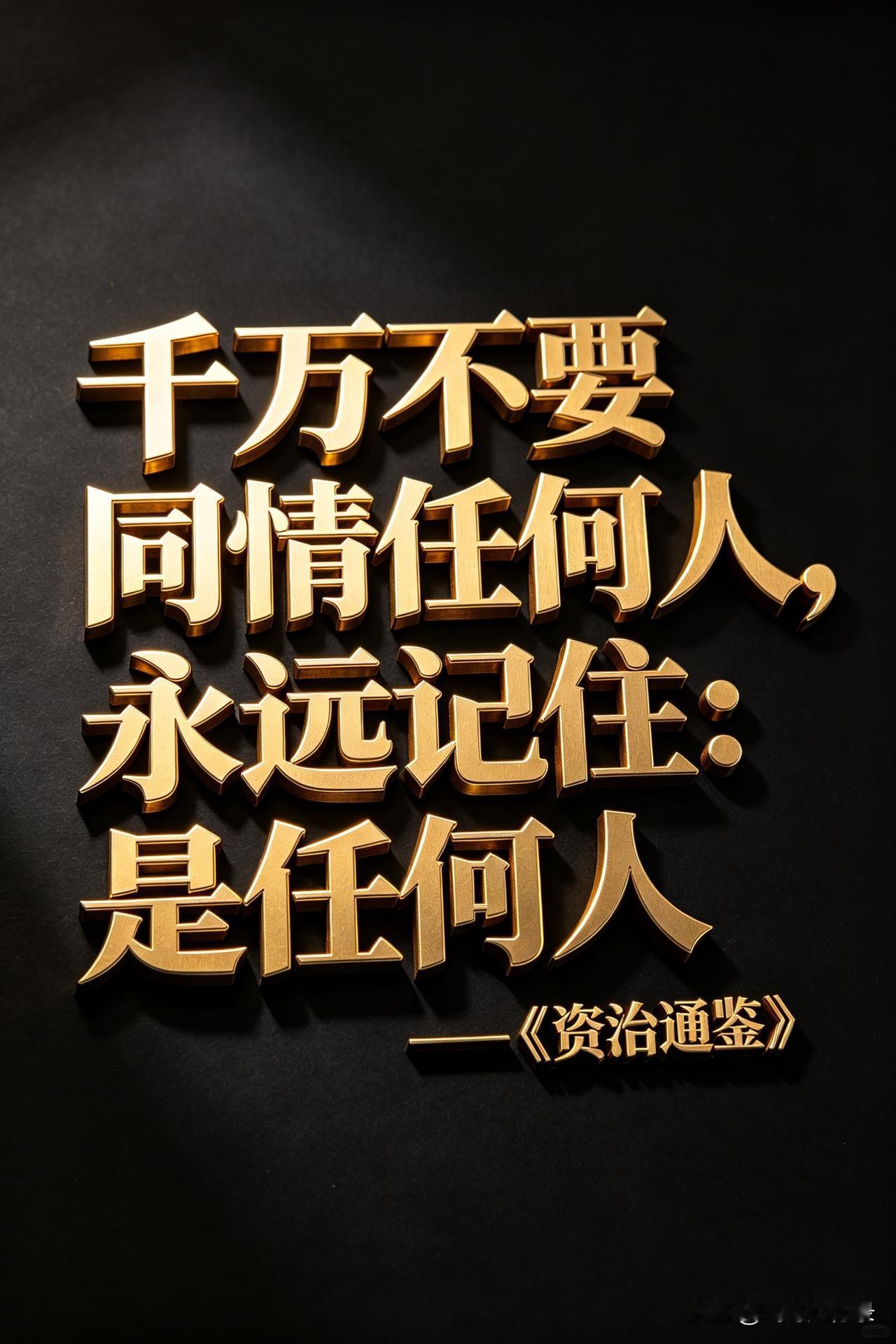 《资治通鉴》：千万不要同情任何人，永远记住：

是任何人

职场里，你是不是经常