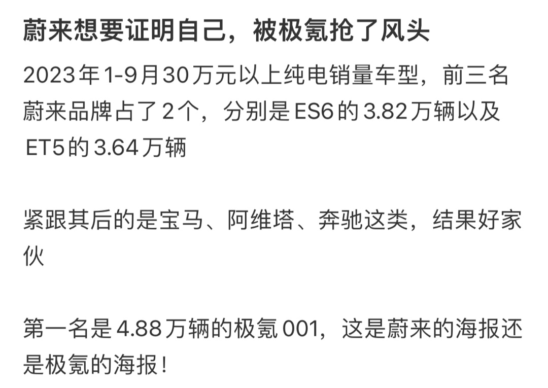 蔚来想要证明自己，被极氪抢了风头 ​​​